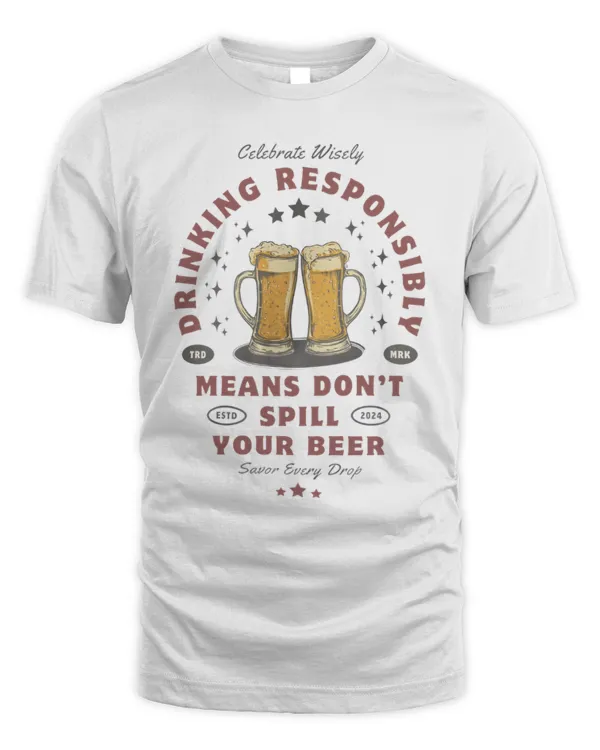 Drinking Responsibly Mean Don't Spill Your Beer Shirt, Beer Shirt, Beer Lover Gift, Beer Shirts Funny, Fun Beer Tee