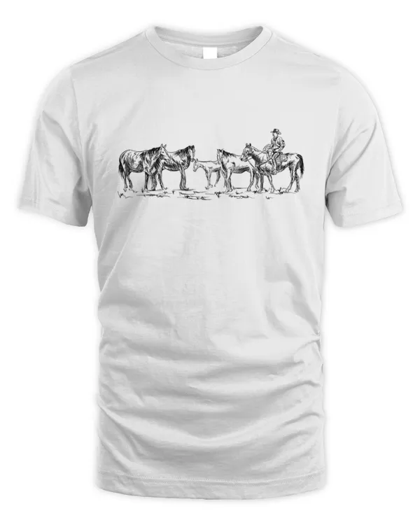 Retro Horses T-Shirt, Western Graphic Tee, Cute Country Shirt, Horse Lover Shirt, Gift For Horse Riding