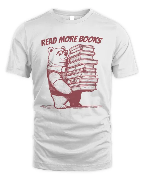 Read More Books Shirt, Book Shirt, Vintage Bear Shirt, Funny Bookish Shirt, Reader Shirt, Book Lover Gift