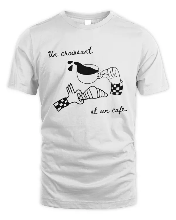 Coffee and Croissant Shirt, Breakfast T-Shirt, Gifts for Coffee Lover