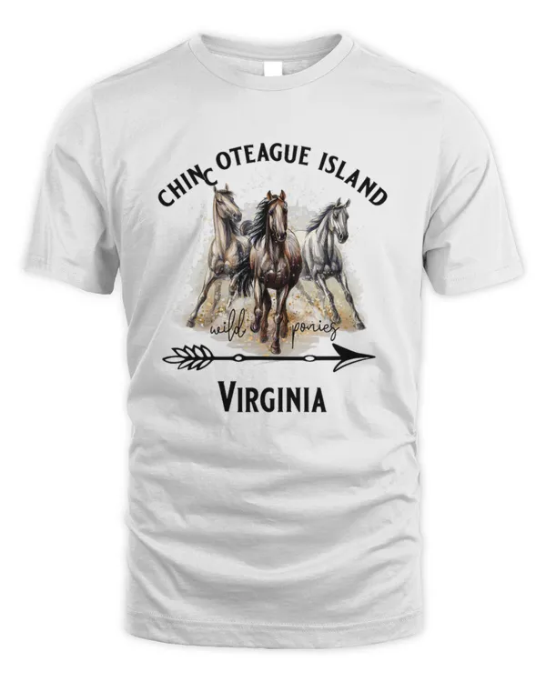 Chincoteague Island Virginia Wild Ponies Horses Souvenir T-Shirt