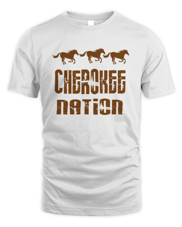 Cherokee Nation With Running Horses T-Shirt T-Shirt