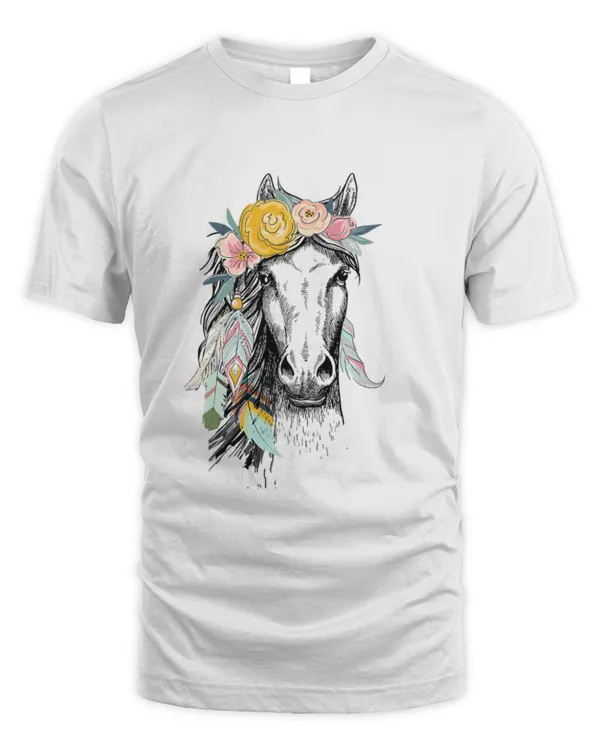 Cowgirls and Girls Who Love Horses Cute Hippy Boho Western T-Shirt