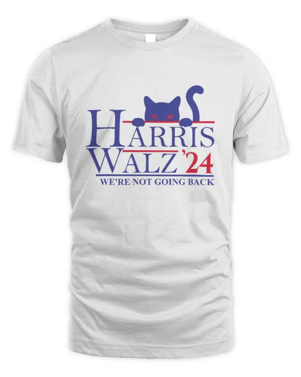SH144 Harris Waltz 2024 We're Not Going Back Funny Cat Lady T-Shirt