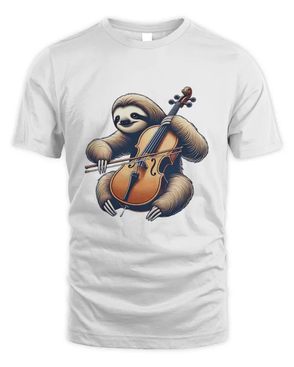 Cute Sloth Playing Cello Sloths Musician Music T-Shirt