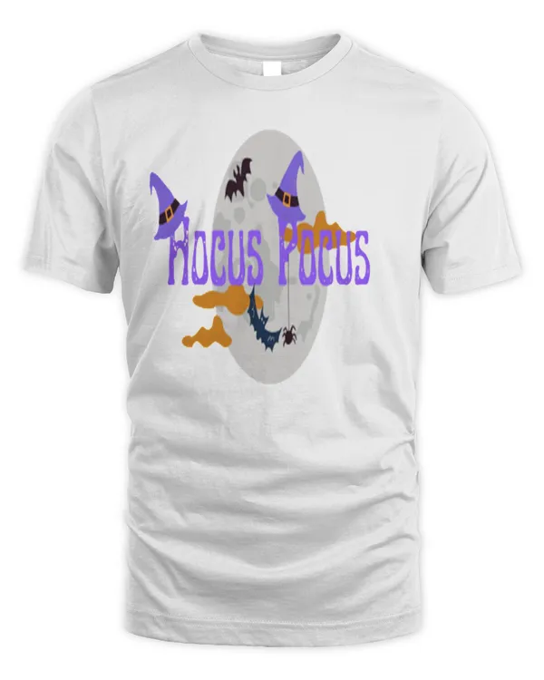 Hocus Pocus Lettering Spooky Halloween kawaii fun design Carved Pumpkin VibesSpooky Cat Mom Halloween T-Shirt