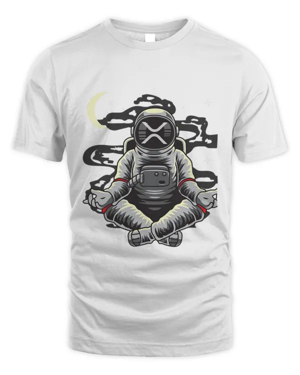 Astronaut Yoga Ripple XRP Coin To The Moon Crypto Token HODL  T-Shirt