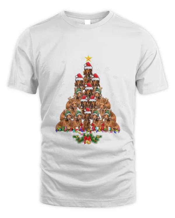 Dachshund Christmas Tree Dog Xmas Lights Pajamas Funny  T-Shirt