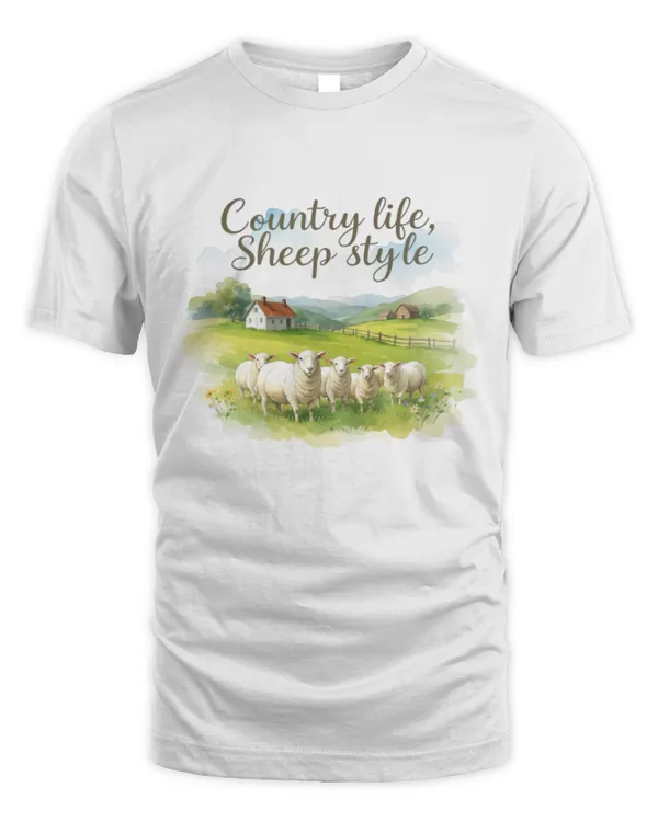 Country Life Sheep Style T-shirt