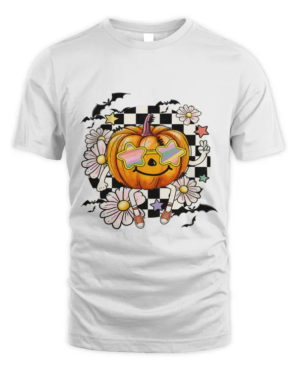 Groovy Pumpkin Spooky Season Flower Bat Fly210