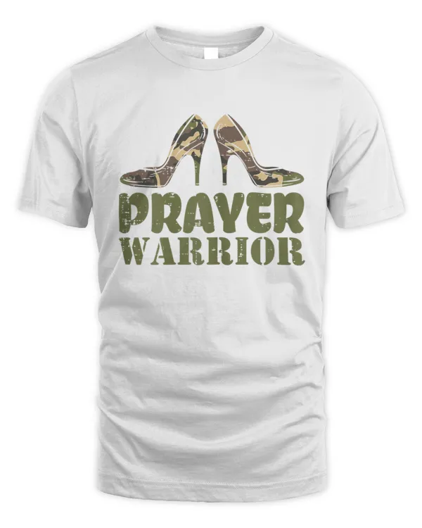 Womens Camo Heels Prayer Warrior Faith God Jesus Christian