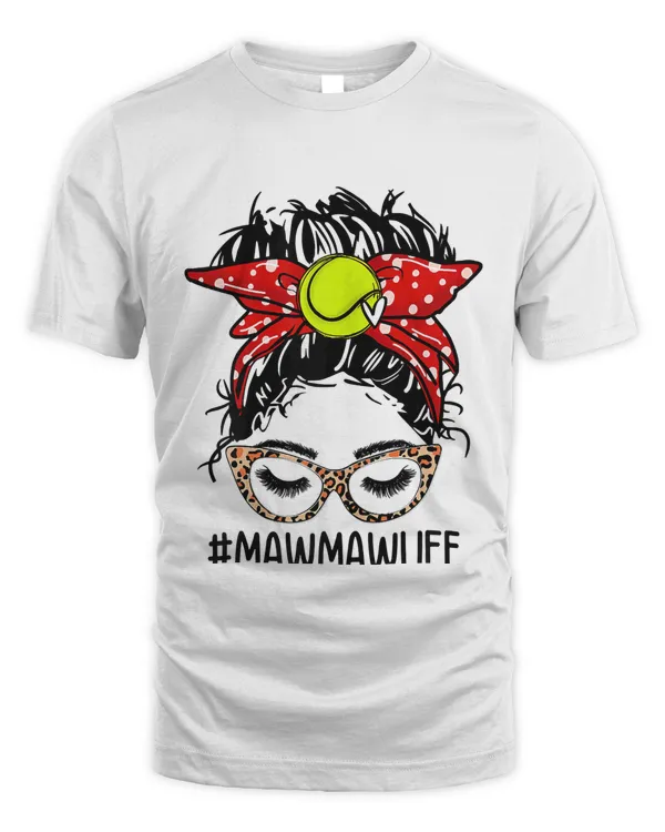 Messy Bun Women Mawmaw Life Tennis Grandma Mothers Day Classic T-Shirt