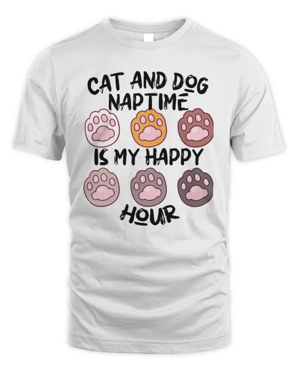 Cat And Dog Naptime Is My Happy Hour  T-Shirt Copy