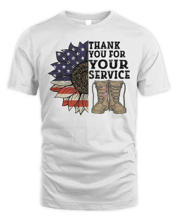Thank you Veterans sunflower American Flag Proud Veteran day