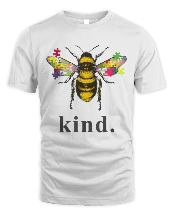 Autism Awareness Bee Kind Puzzle Pieces T Shirt T-Shirt