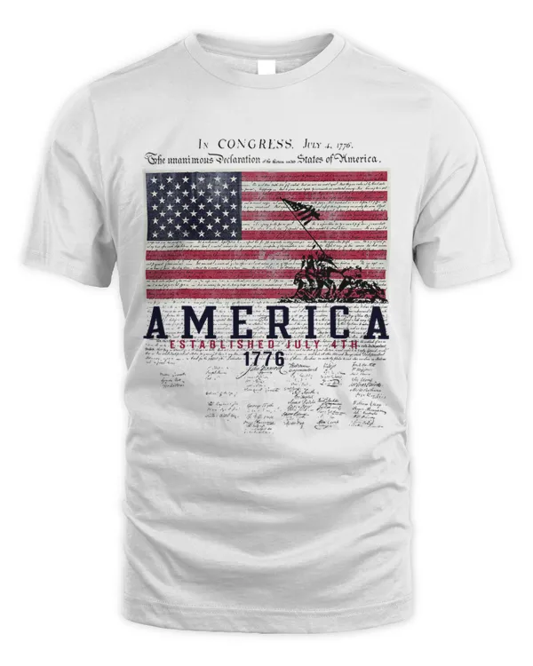 4TH OF JULY T SHIRT AMERICA ESTABLISHED JULY 4TH 1776