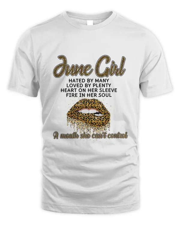 RD August Girl Leopard Lips Birthday Shirt Funny Shirt Funny T-Shirt