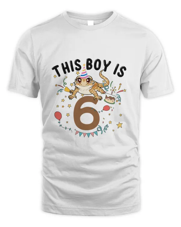 RD Bearded Dragon Birthday Kids 6Th