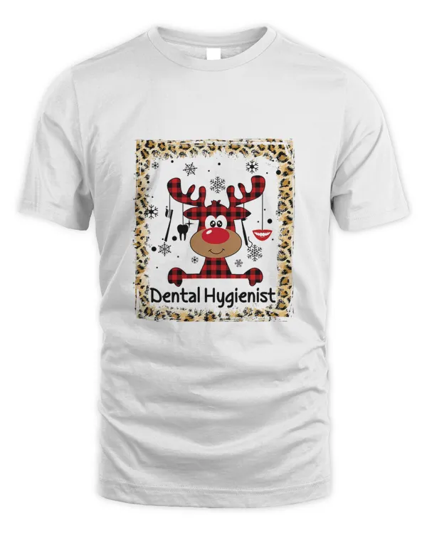 Bleached Dental Hygienist Reindeer Christmas Dental Life T-Shirt
