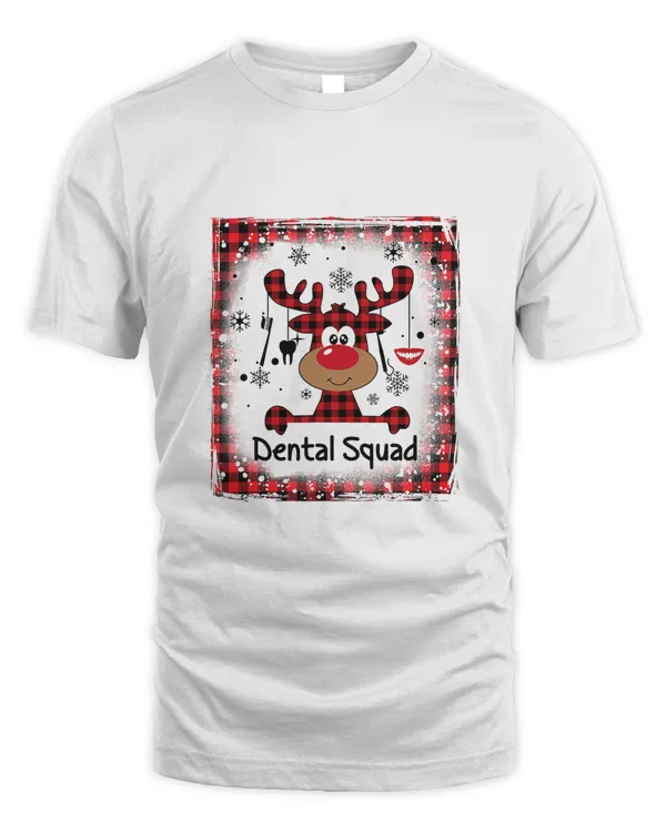 Bleached Dental Squad Reindeer Christmas Xmas Dental Life T-Shirt