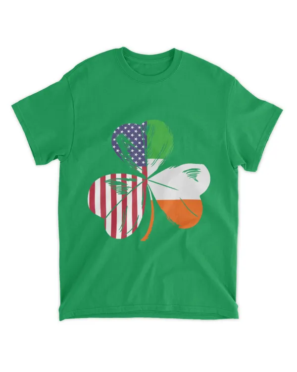 American Flag Irish Flag Shamrock Ireland T-Shirt