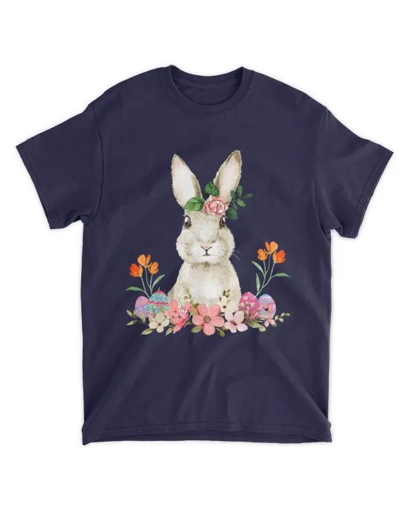 Easter Bunny Flower Headband Rabbit Easter Happy Easter - Unisex Standard T-Shirt Unisex Standard T-Shirt