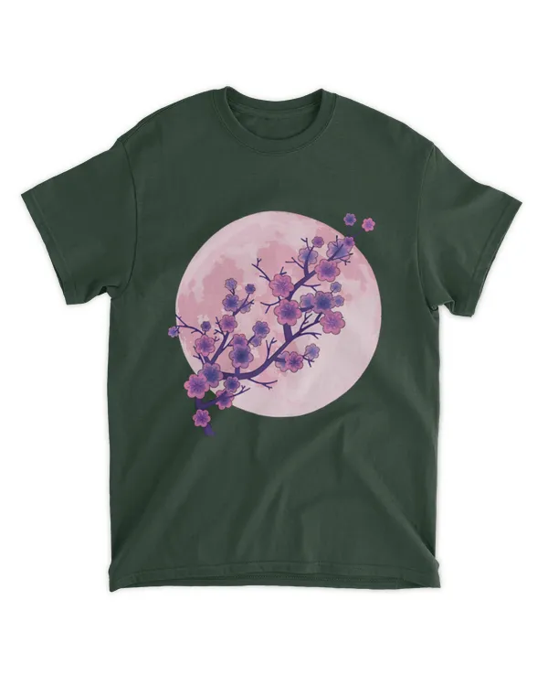 ETT1728 Japanese Aesthetic Pink Moon Cherry Blossom
