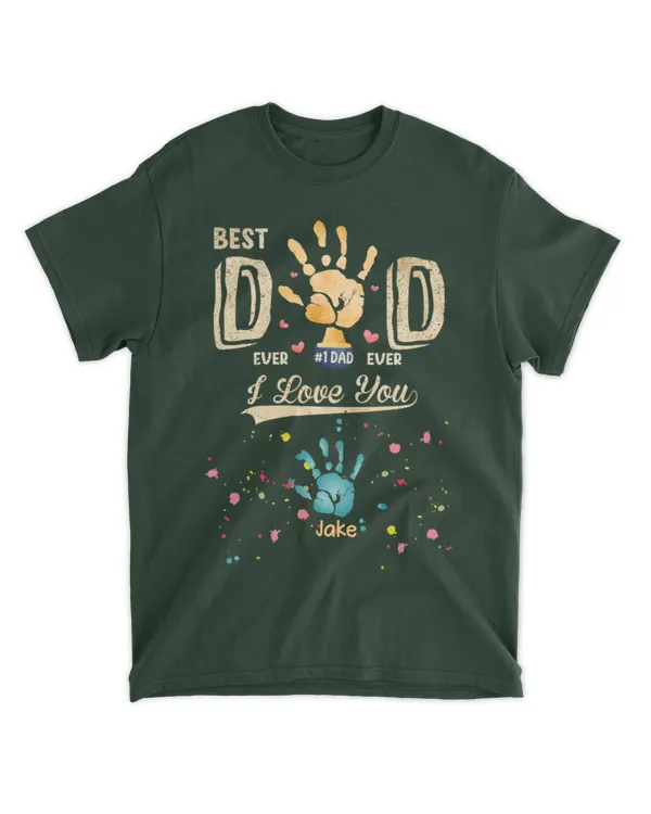 Best Dad Ever Hand Print Custom Kids Names - Personalized Shirt - Personalized Shirt, Gifts for Dad, Gift idea for Dad, Father's day gift