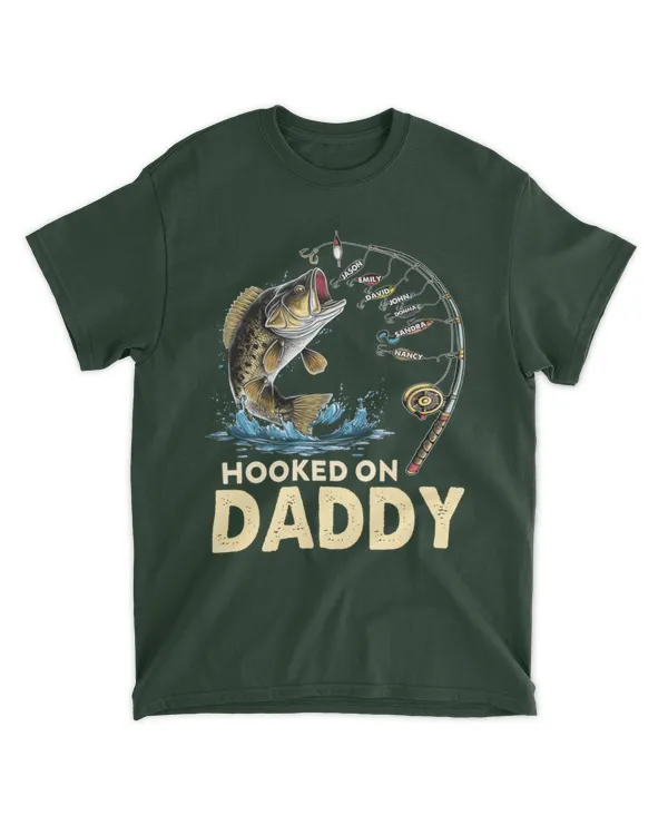 Hooked On Daddy, Grandpa, Papa - Personalized Shirt, Gifts for Dad, Gift idea for Dad, Father's day gift