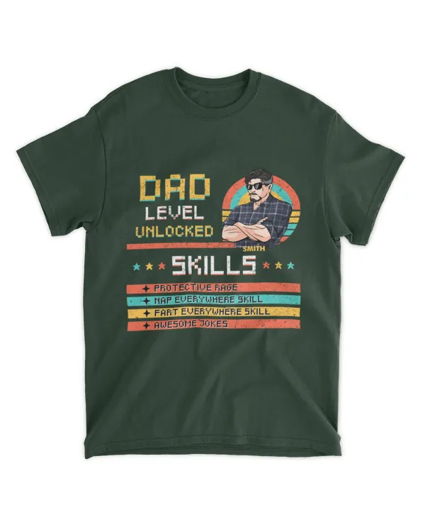 Dad Level Unlocked - Personalized Shirt Gift For Dad, Daddy, Gifts Idea For Dad, Father's Day Gift