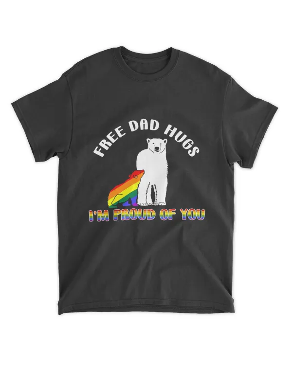 RD Free Dad Hugs Shirt, Papa Bear LGBTQ Gay Pride Fathers Day Shirt