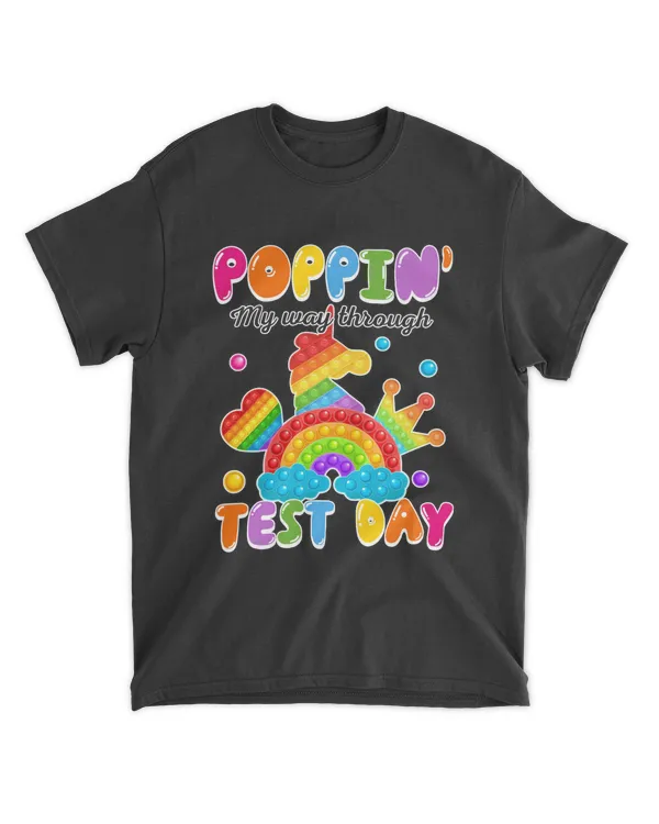 RD Poppin My Way Through Test Day Unicorn Pop It, Rock The Test Day, Testing Day Teacher, State Testing Gift