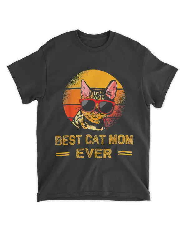Women Tshirt Best Cat Mom Ever Cat Lover Mothers Day Gift T-Shirt