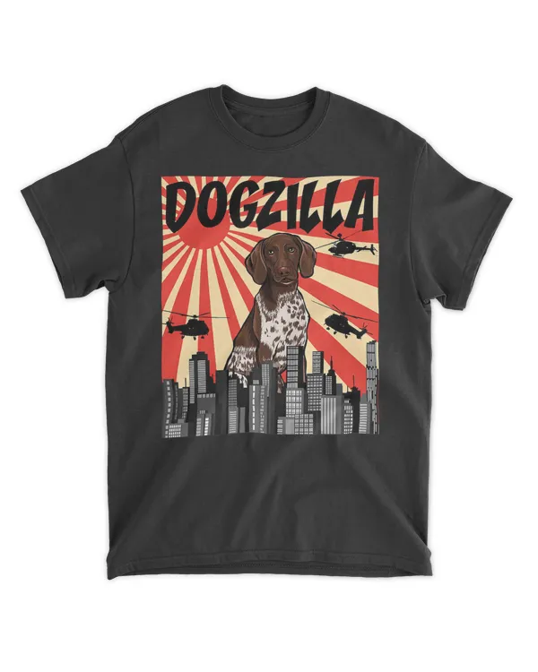 Funny Retro Japanese Dogzilla German Shorthaired Pointer T-Shirt