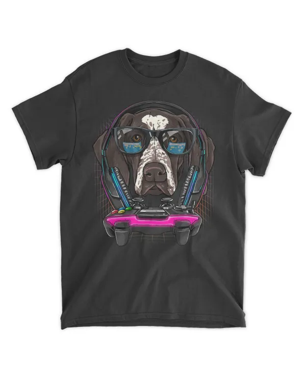 Gaming German Shorthaired Pointer Video Gamer Player T-Shirt