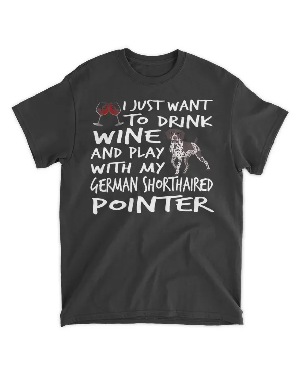 German Shorthaired Pointer  Drink wine and play  Brown GSP