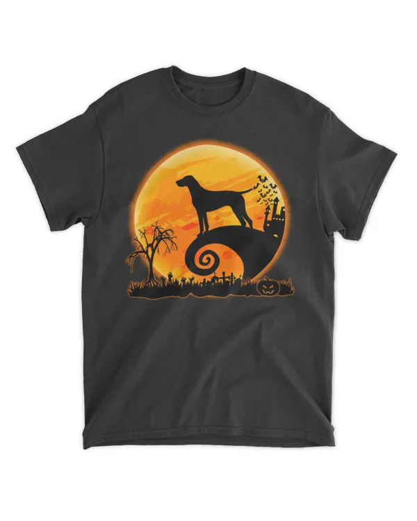 German Shorthaired Pointer Dog And Moon Halloween Costume Long Sleeve T-Shirt