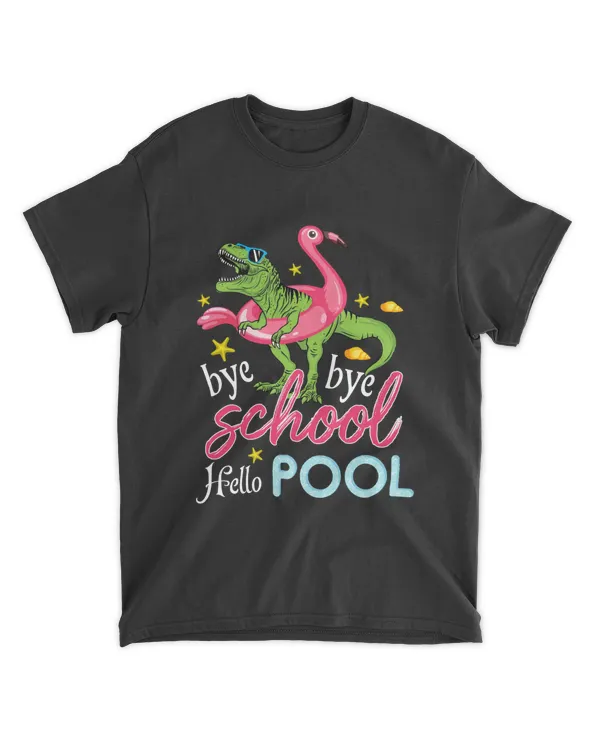 RD Bye Bye School Hello Pool Shirt, T Rex Flamingo Shirt, Summer Vacation, Last Day Of School