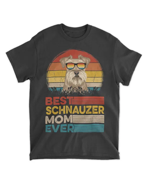 Dog Vintage Best Schnauzer Mom Ever Mother Day Puppy Dog Mom T-Shirt