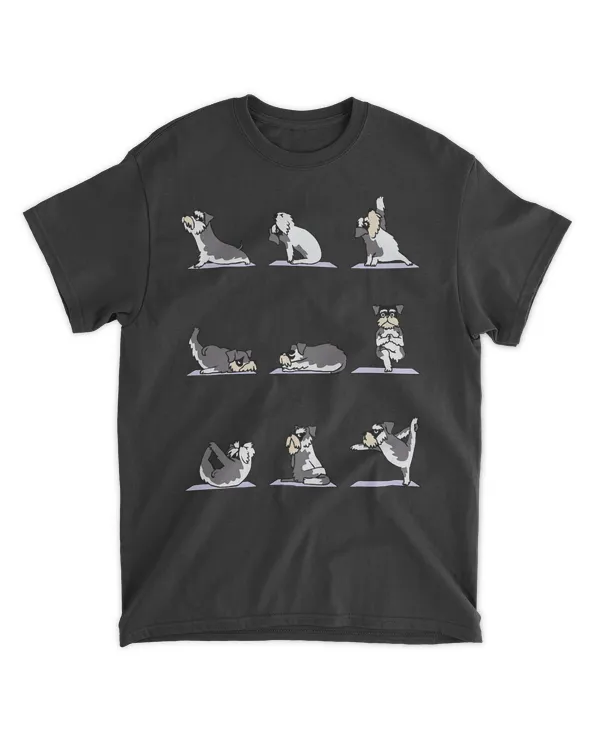Miniature Schnauzer yoga Asana Pose Meditation Funny T-Shirt