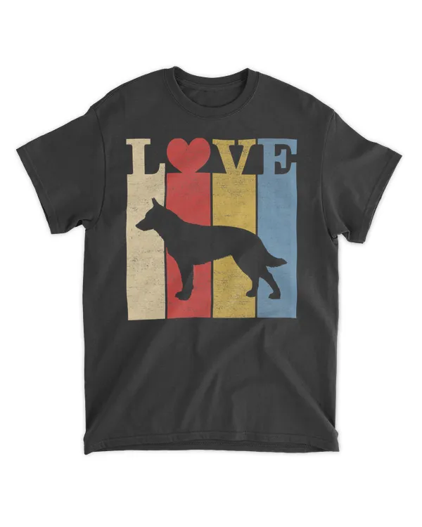 Retro Love Australian Cattle Dog Vintage Gift T-Shirt