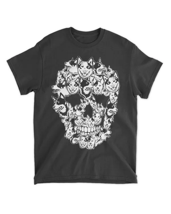 Fun Halloween Costume Skull Australian Cattle Dog Lover Gift T-Shirt