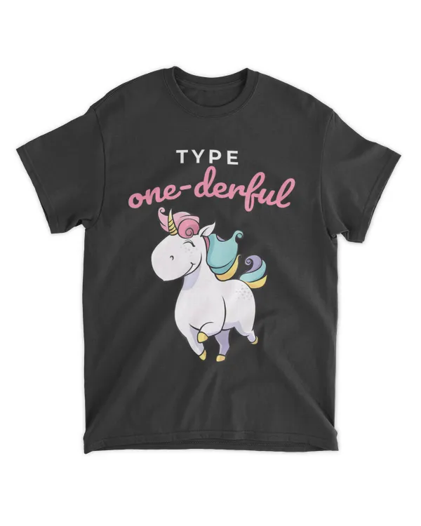 Type Onederful Shirt Type 1 Diabetes Awareness Unicorn Tee