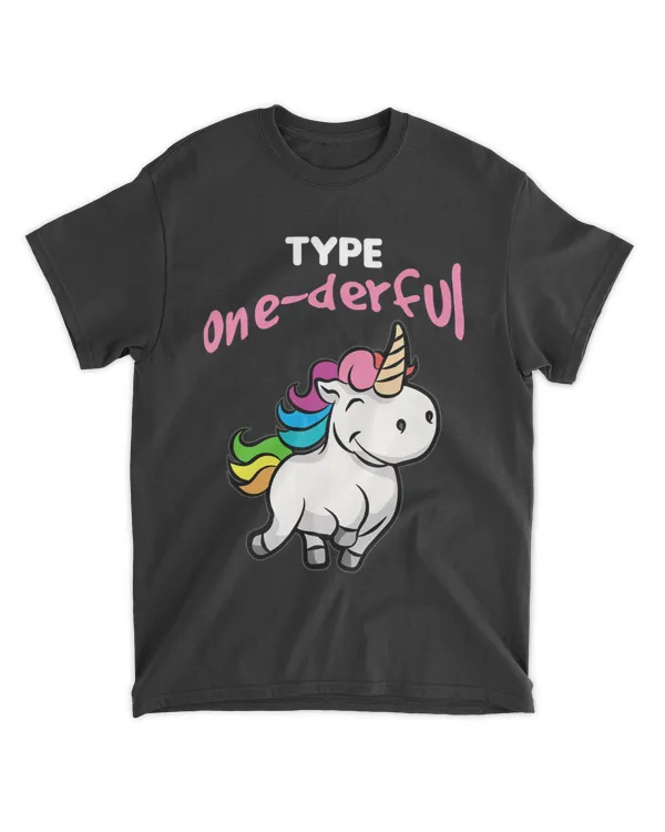 Type Onederful T-Shirt  Diabetic Diabetes Awareness Unicorn