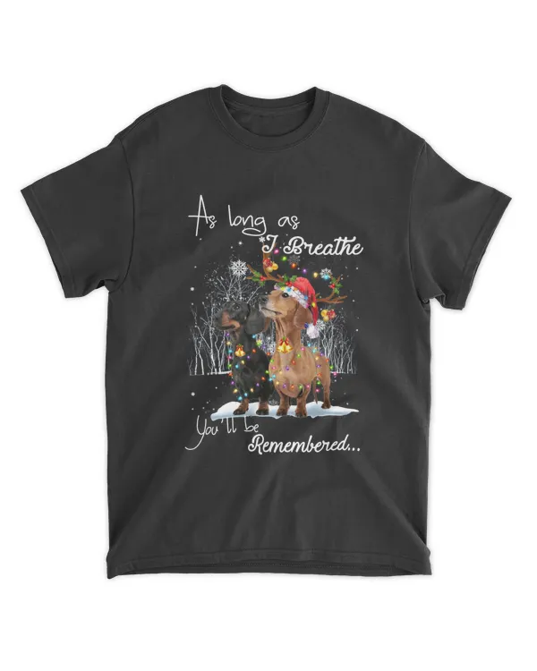 Dachshund Dog As Long as I Breathe Santa Hat Christmas Dog Lover