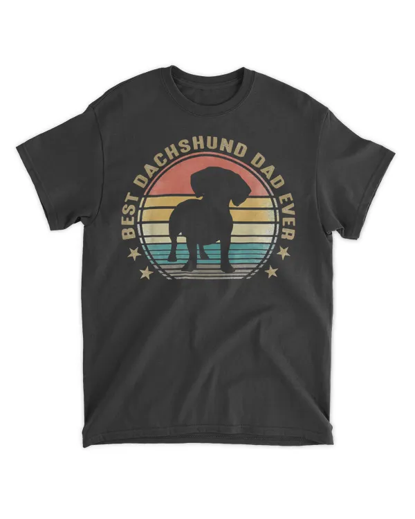 Dachshund Dog Best Dachshund Dad Ever Retro Sunset Style Dachshund Vintage Lover Cute Sausage Dog Lover