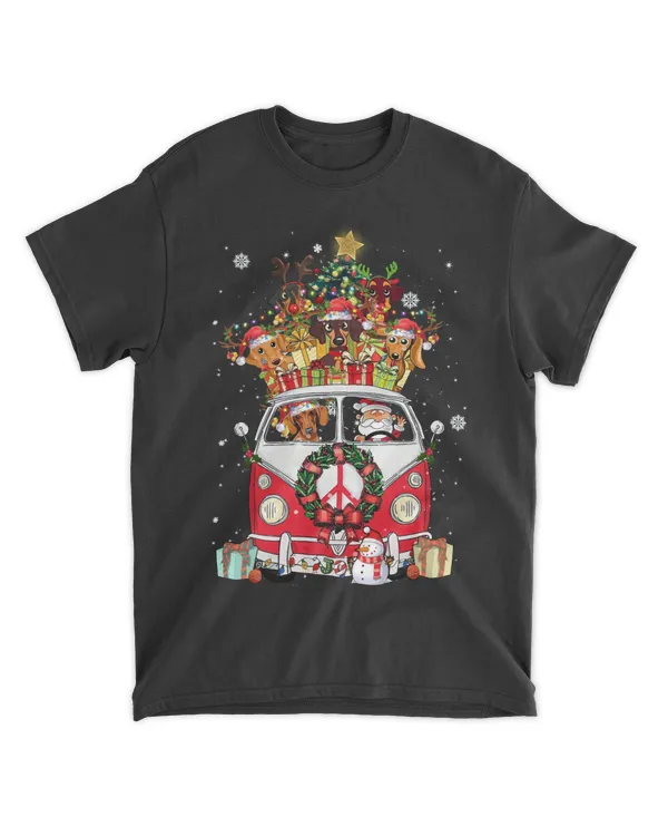 Dachshund Dog Christmas Car Santa Driver Dog Lover