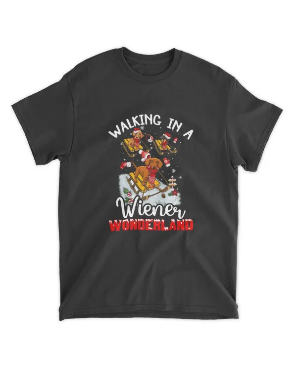 Dachshund Dog Walking In a Wiener Wonderland Dog Lover