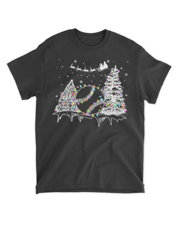 Baseball Baseball Christmas With Santa Hat Tree Christmas Lights 60 Baseball Coach