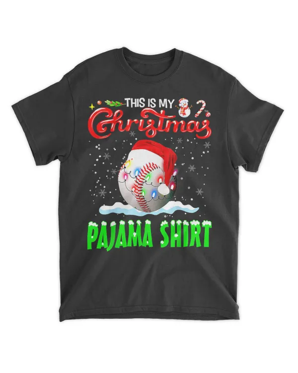 Baseball This Is My Christmas Pajama Baseball Christmas Lights 5 Baseball Coach